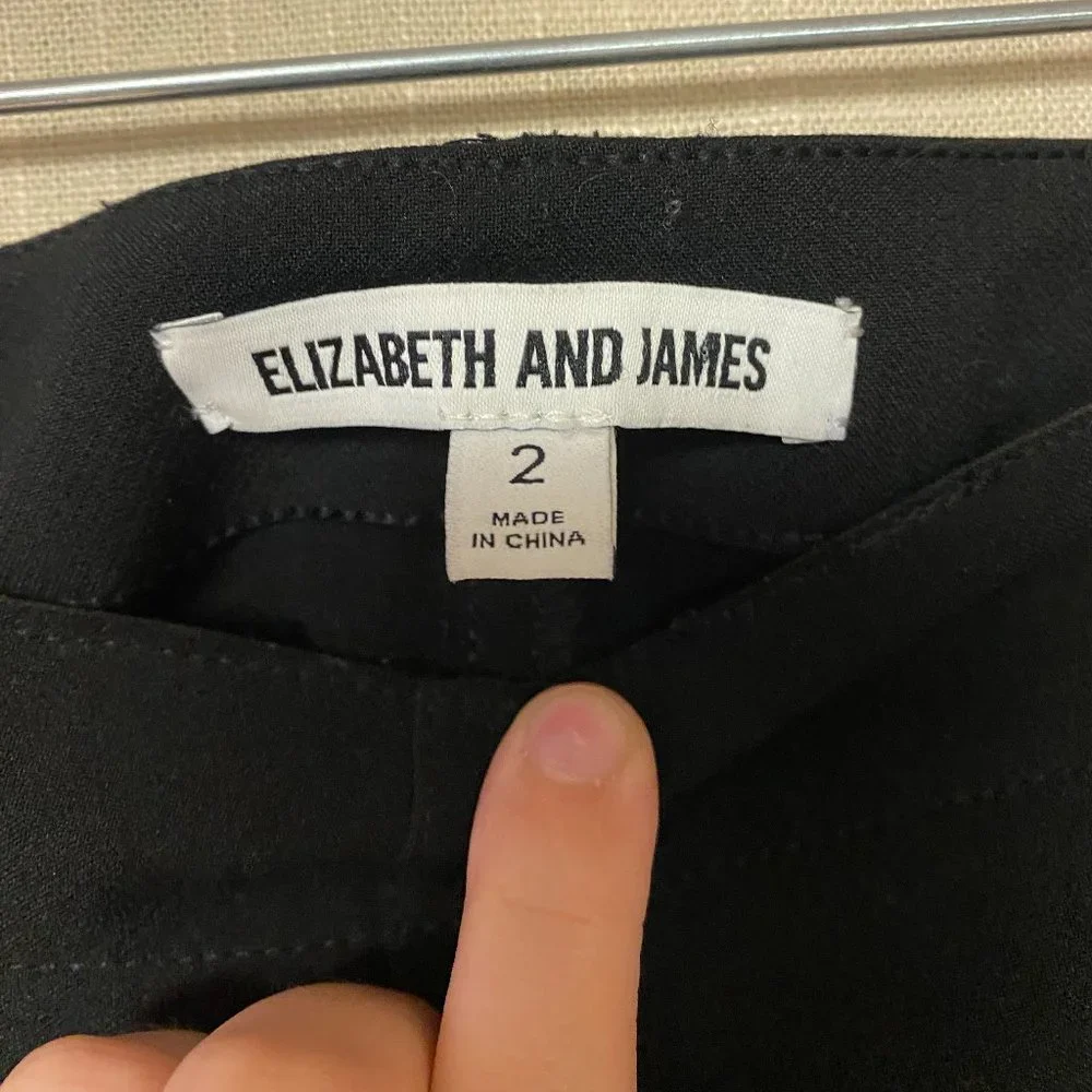 EUC Elizabeth & James Eddine Black High-Waist Skinny Zip-cuff Ponte Pants Size 2 - Picture 7 of 9
